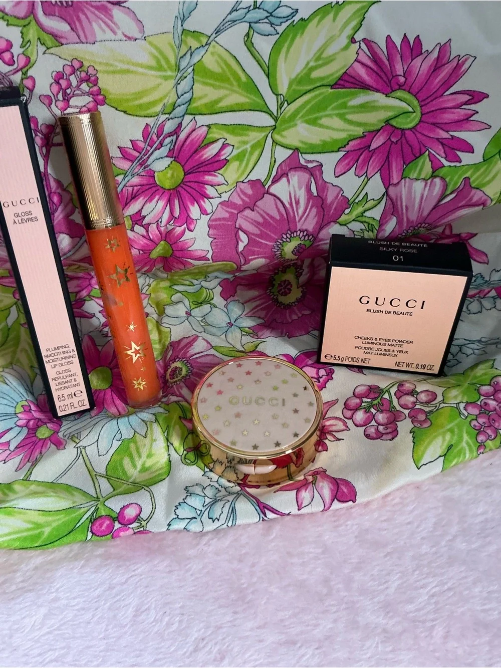 Gucci Beauty Blush Silky Rose 01 & Gloss à Lèvres Lip Gloss Bundle